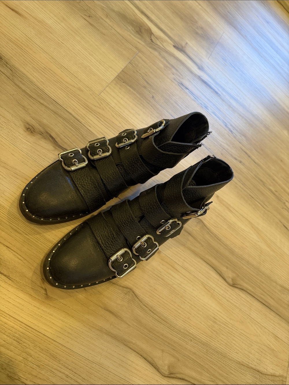 ASOS Black Multi-Buckle Ankle Boots